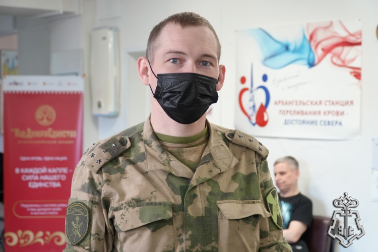 В Архангельске сотрудники и военнослужащие Росгвардии приняли участие во всероссийской донорской акции